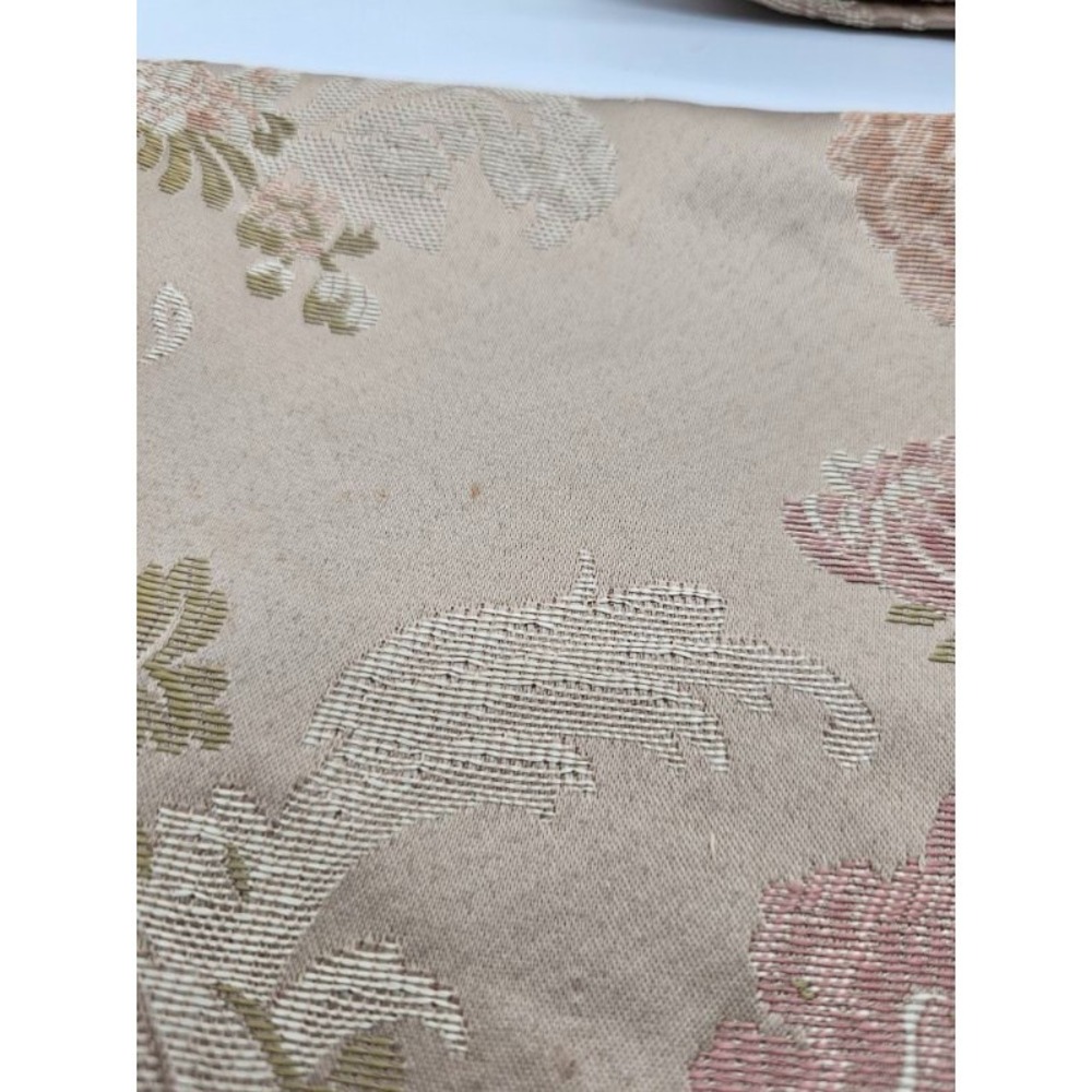 Vintage Dinner Napkin 4 Jacquard  Print Rings 4 Metal Round Beaded Iridescent - Picture 8 of 8